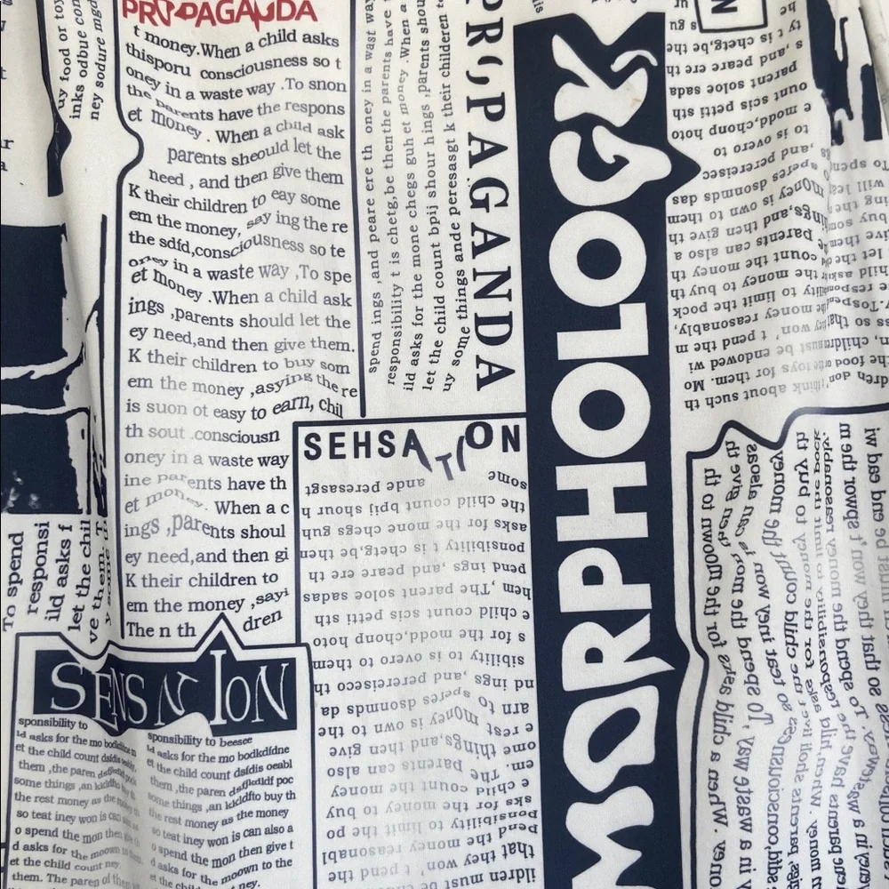 Black and White Newspaper Print Strapless Dress - Picture 2 of 3